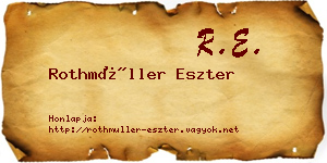 Rothmüller Eszter névjegykártya